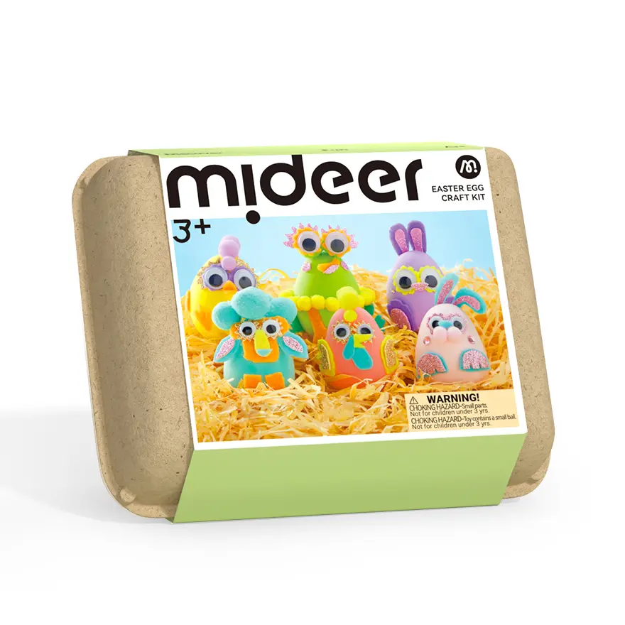 MiDeer Easter Egg Craft Kit for Kids, DIY Easter Egg Decoration Easter Foam Stickers for Toddlers Party Favors, Easter Activity Art Project Craft Kits