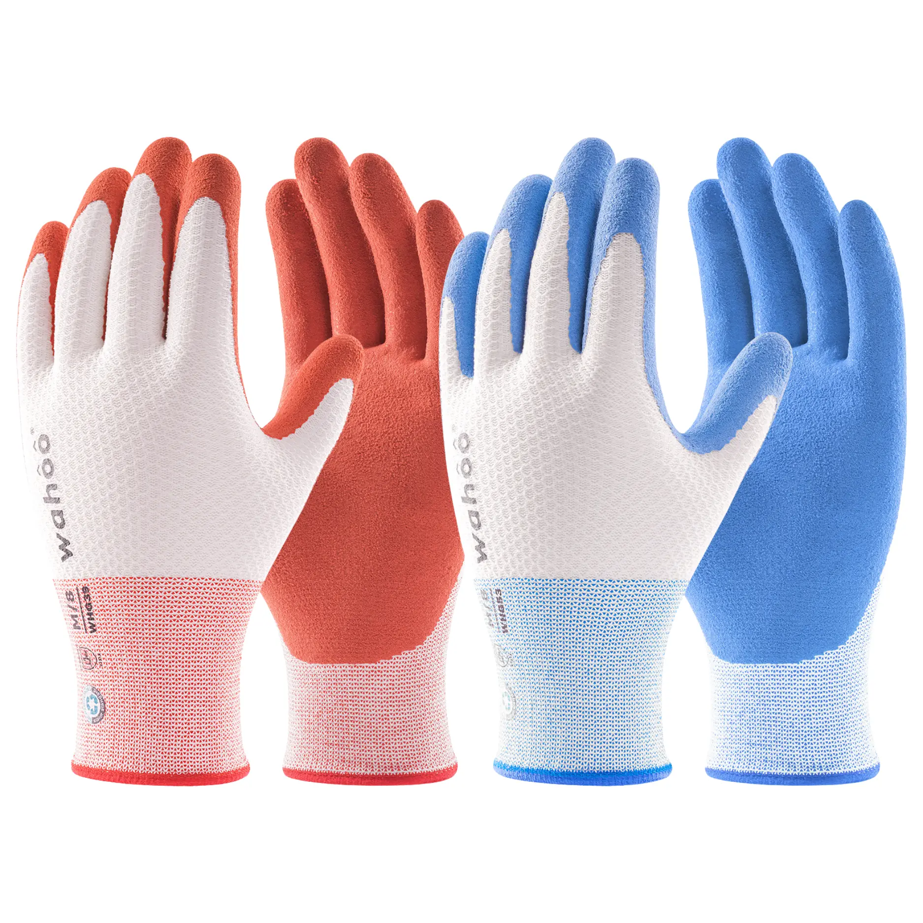 WAHOO 2 Pairs Gardening Gloves for Women, Latex Palm-Coated Garden Gloves, Breathable B.COMB AIR Technology, Colorful, Soft & Comfortable, Non-Slip Gardening Work Gloves