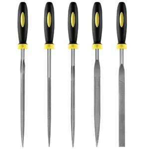 5 pcs Metal Needle File Set,Premium Small File Set, Hardened Alloy Strength Steel File Tools Includes Round, Half-Round, Flat, Square, Triangular File for Detail and Precise Work,by XEKIGU