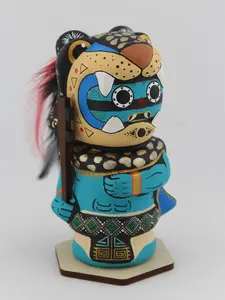 Handcrafted Mexican Chinelin Collectible Mayan God Figures - Tlaloc, Tezcatlipoca, Quetzalcoatl