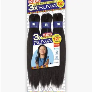 3X Ruwa Pre-Stretched Kids Braiding hair 12″