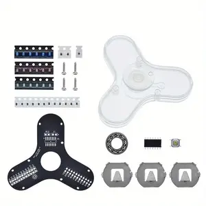 Soldering Practice Kit 3 Leaves LED Rotating Gyroscope DIY Kit Soldering Project Electronics Kit Soldering Practice Kit for Kids and Adults