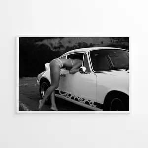 [Sale up to 50%] [Free Ship] Porsche Carrera Poster, Car Print, Vintage Print, Photography Print, Black White Photo Print, Lifestyle Print, Museum Quality Photo Print