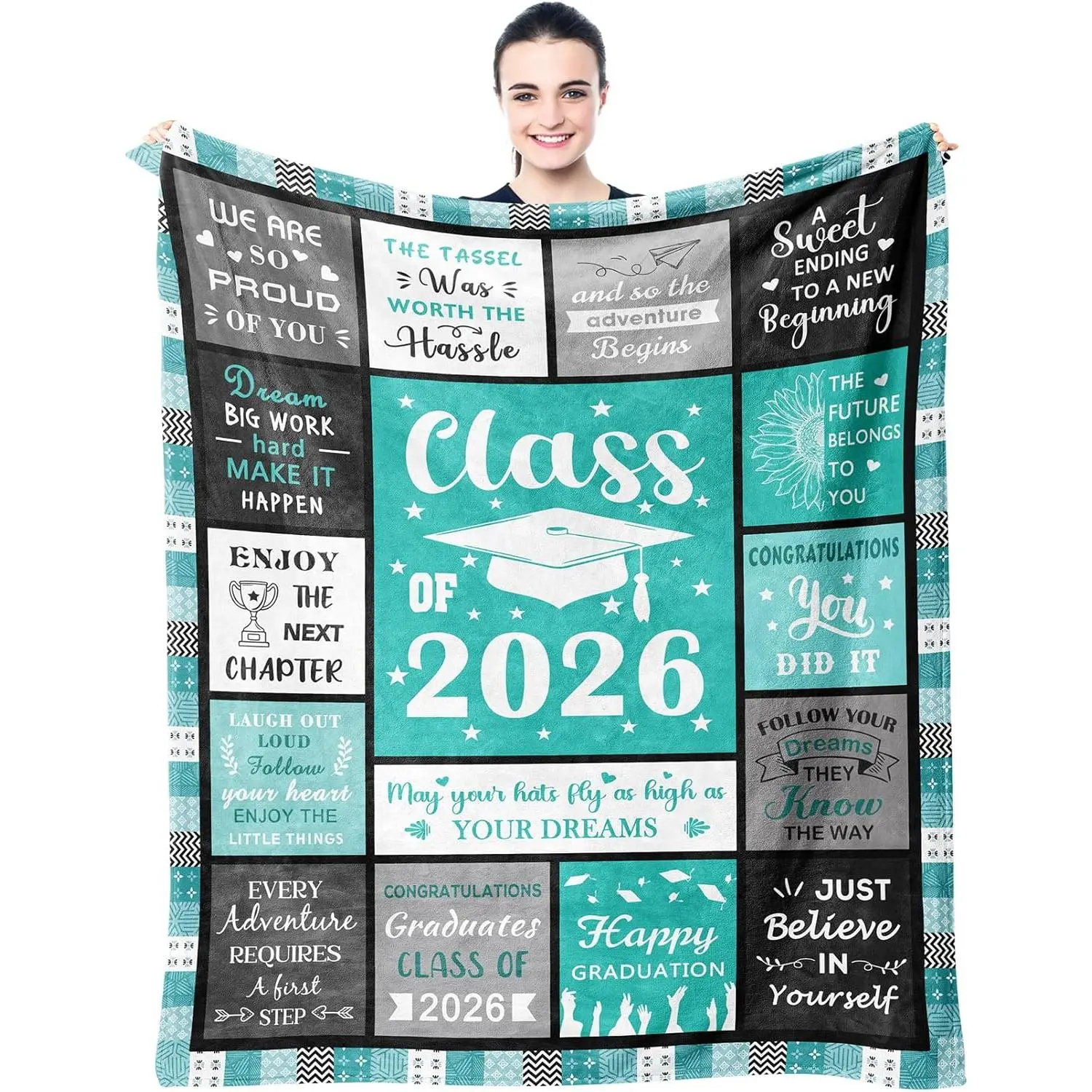 Graduation Gifts 2026 Blanket 60"x50", Graduation Gifts for Her/Him, Graduation Gift for Women/Girl, Class of 2026 Graduate, PHD/College/Masters Degree Graduation, Graduation Decorations Ideas