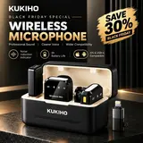 KUKIHO Wireless Lavalier Microphone with Charging Case - 5V, 8h Battery Life, Magnetic Snap-on Podcast Recording Mic for iPhone, iPad, Android Smartphones (Vlogging Equipment),techvibes