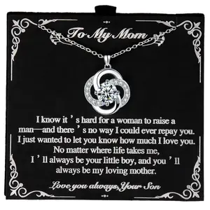 To My Mom Four-Leaf Clover Necklace | Symbol of Luck Love Hope Loyalty | Ideal Gift for Christmas Thanksgiving Valentine’s Day