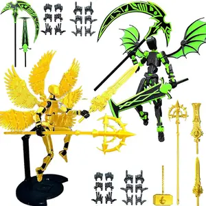 T13 Action Figure Assembly Completed New 2Pcs Dummy 13 Lucky T13 Action Figure 3D Printed Multi-Jointed Movable with Exclusive Accessories