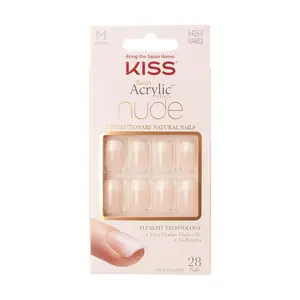 KISS Salon Acrylic Press On Nails nude french tips 2pack (kan03)