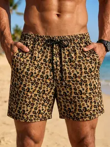 🔥 Hot Men's Leopard Print Shorts Summer Swim Bottoms Trunks - 2026 Summer Quick-Dry, Comfortable, Elastic Waist, Suitable for Beach, Pool, and Casual Outings #SummerEssential #BeachOutfit | Street Style #MensFashion #LeopardPrint