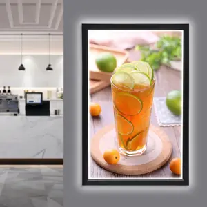 CNCEST 18*24inch Illuminated LED Poster Frame Wall-Mounted Lightbox with Aluminum Alloy Frame Acrylic Panel for Home Theaters Cinemas, Ads Decor Photo