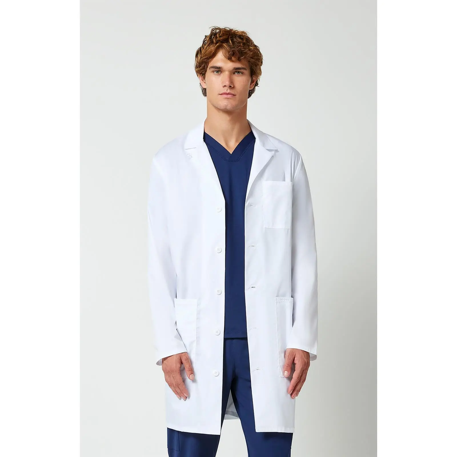 Cherokee Men's 38-in Lab Coat Uniforms, Polyester-Cotton Stretch Workwear Jacket, Pocket, Long, Menswear, Classic, Mechanical