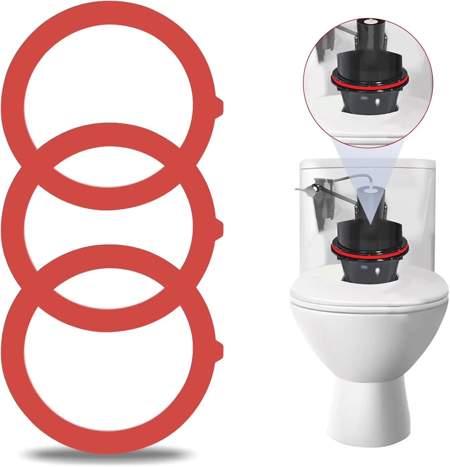 Flush Valve al for , Canister Flush Valve Toilet Tank Gasket Replacement Parts Compatible  K-GP1059291 K-4436, Upgraded Silicone Material Toilet Repair Kit Inside Tank, 3Pcs