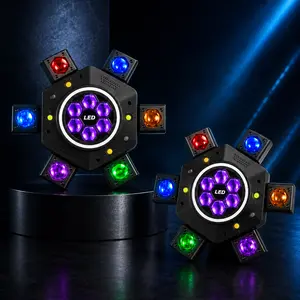 [NEW] XDV 6-Eye 6-Arm RGBW Moving Head Stage Light, 150W DJ Party Light with Laser, Strobe, Sound Active Mode, DMX512 & Remote Control for Bar, KTV, Club and Lounge Lighting