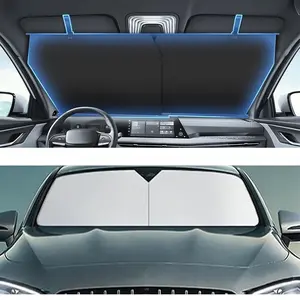 Retractable Car Windshield Sun Shade Front Window Sun Protection Cover Suction Cup Sunshade UV Reflection Curtain