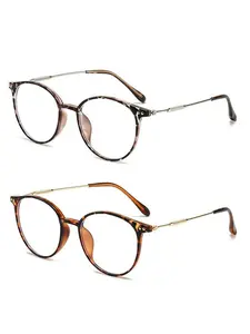 Women's Fashion Leopard Pattern Eyeglasses, Trendy Casual Frames, Anti-blue Light Eyeglasses for Everyday Use, Fashion Accessories for Outdoor Activities