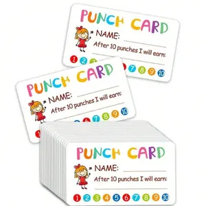 My Reward Check-in Cards with Holes, Perfect for Classroom Family Positive Behavior Motivation and Business Loyalty Programs, 3.5 x 2 Inches Inspirational Cute Cards