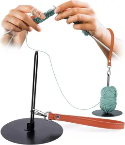 Stainless Steel Portable Wrist Yarn Holder with Wrist Strap for Crocheting/ Knitting on the go