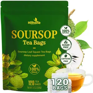 Hiihone Soursop Tea Bags  Natural Graviola Leaf Tea Bags for Wellness & Digestion Support No Sugar No Caffeine Rich in Vitamins C, Fiber & Antioxidants, loose leaf tea