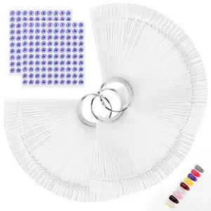 150pcs Nail Swatch Sticks with Ring and Number Stickers, Color Swatches for Nail Polish Display Nail Art Supplies for Nail Techs Must Haves