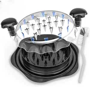 Chicken Shredder Tool Twist Large with Brush, 10" Pro Meat Shredder for Chicken Breast, Visible Food Shredder for Kitchen with Strong Non-Slip Design, Ergonomic Handle, BPA Free (Black)