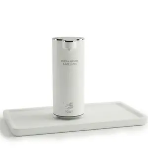 ZAVENT Automatic Soap Dispenser with Organizer Tray Touchless Rechargeable Hand Soap Dispenser Modern Stainless Steel Kitchen Bathroom Countertop Organizer Set