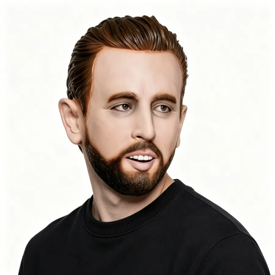 Ultra-Realistic Beard Latex Mask for Men, Lifelike Male Disguise for TikTok Pranks and Cosplay