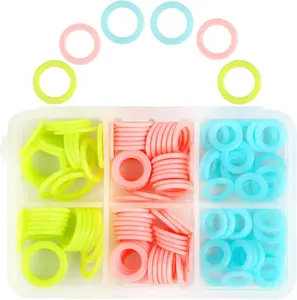 180 count Knit Stitch Markers, Knitting Random Colored Stitch Markers Rings(S/M/L), Crochet Locking Knitting Stitch Counter  Clip with Storage Box