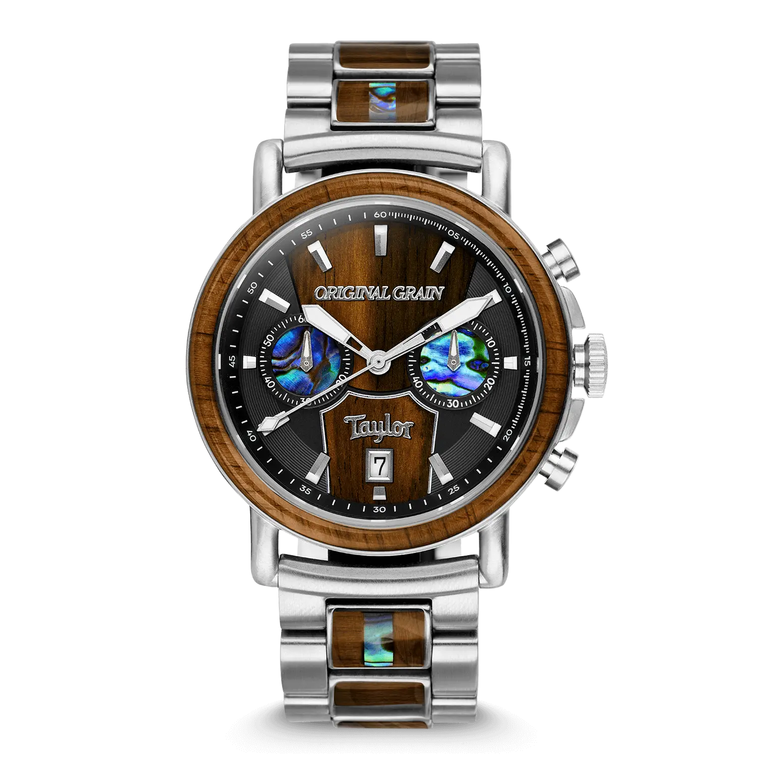 Limited Edition Cameroon Ebony Taylor Guitar Stainless Steel Chrono 44mm Limited Edition Cameroon Ebony Taylor Guitar Stainless Steel Chrono 44mm
