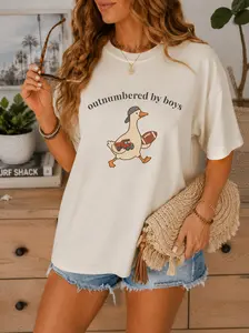 Outnumbered By Boys Shirt, Funny Boy Mom Tee, Comfort Colors Goose Boy Mom Shirt, Gift for Mom of Boys, Chaos Coordinator Tee, Mom of Sons- Tiffany Graphic Tee