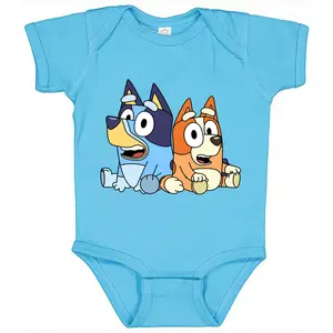 Bluey Themed Baby Bodysuit | Soft Cotton, Short Sleeve, CPSIA Compliant | Perfect for Baby Boys and Girls