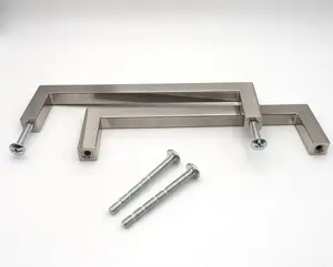 Collinets Satin Nickel Modern Square Pulls For Kitchen Cabinets And More, Solid Stainless Steel