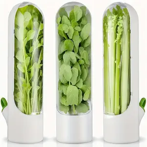 3-Piece Transparent Visible Fresh-Keeping Boxes with Lids, Clear Plastic Stackable, Multi-Use for Vegetable Storage, Refrigerator Organizer