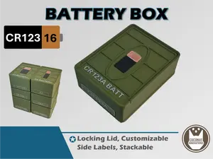 Battery Box - CR123 Batteries - Qty 16 - Stackable