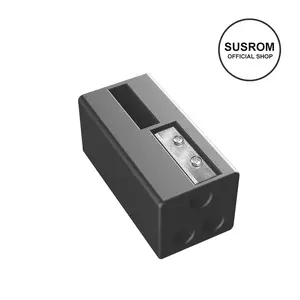 SUSROM  Eyebrow Pencil Sharpener for Wooden Pencils - Break-Proof Blade for Precision Point - Perfect for Travel Makeup Bag - Perfect for Expensive Pencils Metallic