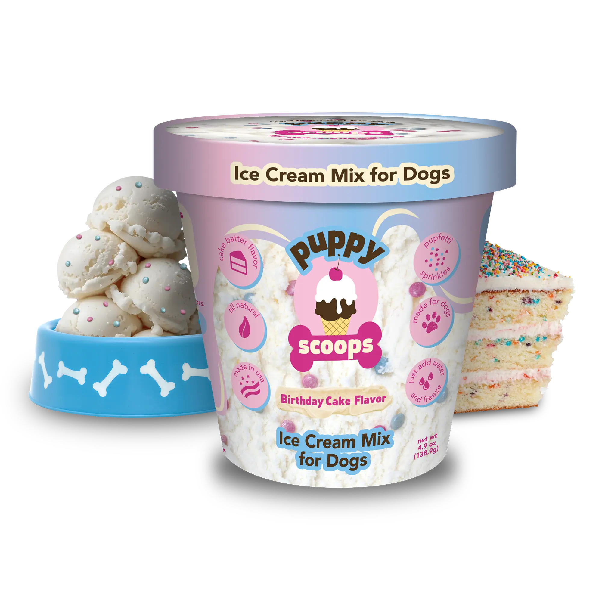 Puppy Scoops Ice Cream Mix for Dogs, Grain-Free, Lactose-Free, All-Natural Ingredients!