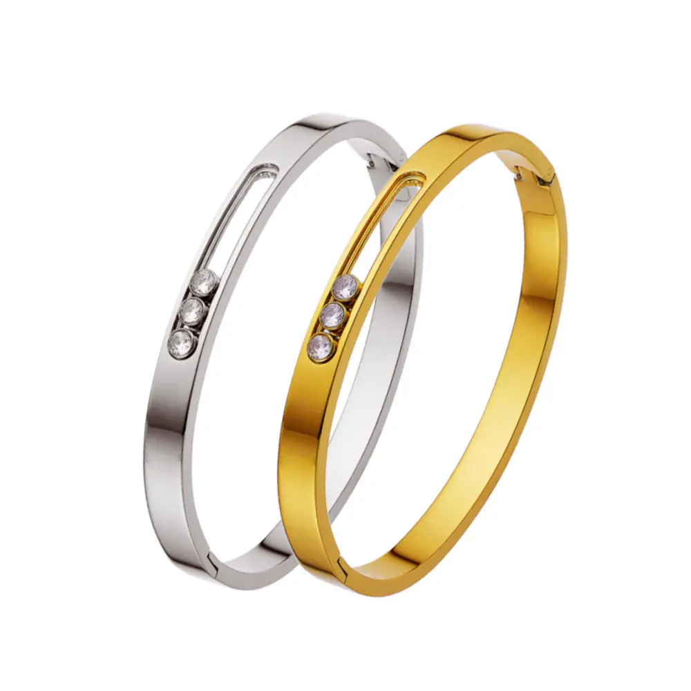 Women's Titanium Steel Buckle Clasp Bracelet, INS Inspired, Adjustable, Fashionable Versatile for Casual Wear (Semiprecious Stone Jewelry Accessory)