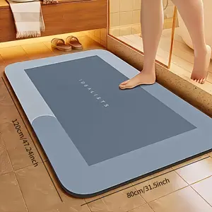 Quick-Dry Diatomite Bath Mat, Non-Slip Ultra-Absorbent Shower Rug (20"×32") – Hypoallergenic, Soft, Perfect for Bathroom Floor