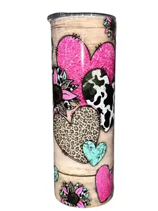 Western Love & Sunflowers - 20oz oz 20 oz. 20oz. - Skinny Straight Sublimation Tumbler - Amy's Tumbler Junkies - Your Favorite Tumbler Shop!