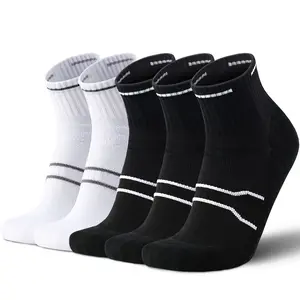 Unisex Athletic Socks (Size 10-13) Classic Black & White Moisture-Wicking Shock-Absorbing & Ankle Compression for Extra Support Soft Warm Perfect for Workouts/Daily Wear 5-Pair Pack—Ideal Holiday Gift for Family & Friends