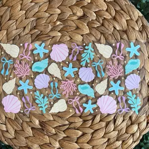 Sea Shells UVDTF CUP WRAP - Vibrant Seashell and Starfish Designs for Beachwear and Nautical Decor