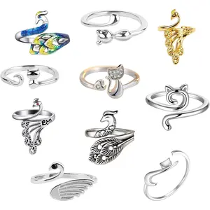 10 Pack Knitting Crochet Loop Ring, Crochet Accessories Crochet Stuff Adjustable Crochet Ring Finger Yarn Guide Knitting Tension Rings for Crocheting, Knitting Thimbles for Crochet- Multicolor