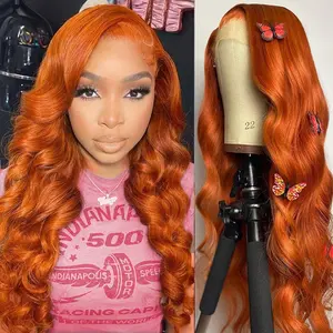 Ginger Wig Human Hair 13x6 Body Wave Lace Front Wigs Human Hair 350# Colored Wigs Human Hair Orange Wigs for Women 200% Density Ginger Orange Lace Front Wigs Pre Plucked With Natural Hairline summerwins