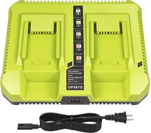 40V Charger for Ryobi,OP401 40 Volt Lithium ion  Dual Charger for OP4015 OP4026 OP4030 OP4040 OP4050 OP4060