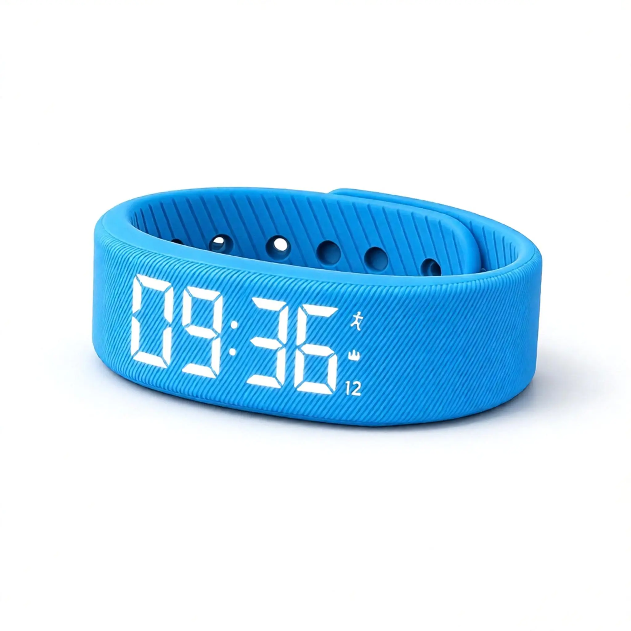 Silent Vibrating Alarm Clock Wristband Portable Digital Sleep Wake-Up Timer with LED Time Display and USB Charging for Deep Sleepers Students Roommates Home Travel