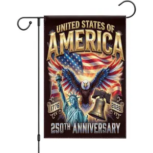 1776-2026 United We Stand Strong Eagle 250 Years of Freedom Holiday Parade Flags, 12x18 Inch Single-Sided Garden Flag for Street Celebration & Community Events, Vibrant colors outdoor event flags