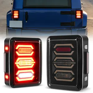 Nilight JK Tail Light LED Red Running Stop Brake Turn Signals Light White Reverse Back Up Light DOT APPROVED Smoked Lens Taillight Compatible with 2007-2018 Wrangler JK JKU