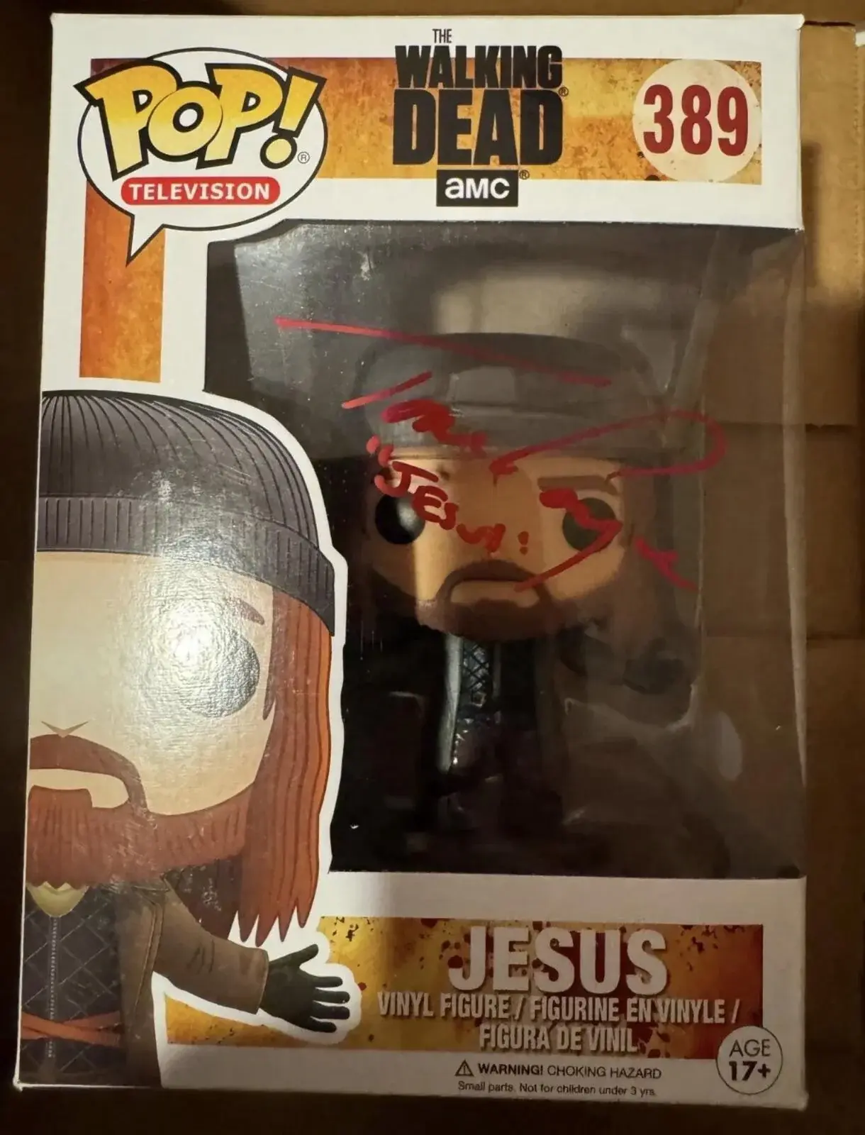 Tom Payne signed Funko Pop! Jesus #389 AMC Exclusive JSA COA The Walking Dead
