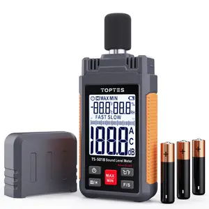 Decibel Meter, TopTes TS-501B Sound Level Meter with 2.25” Backlit LCD Screen Tool Detector Hardware, Portable SPL Tester with A/C Weighted, Range 30-130dB, MAX/MIN, Data Hold, Use for Home, Noisy Neighbor, Factory - Orange
