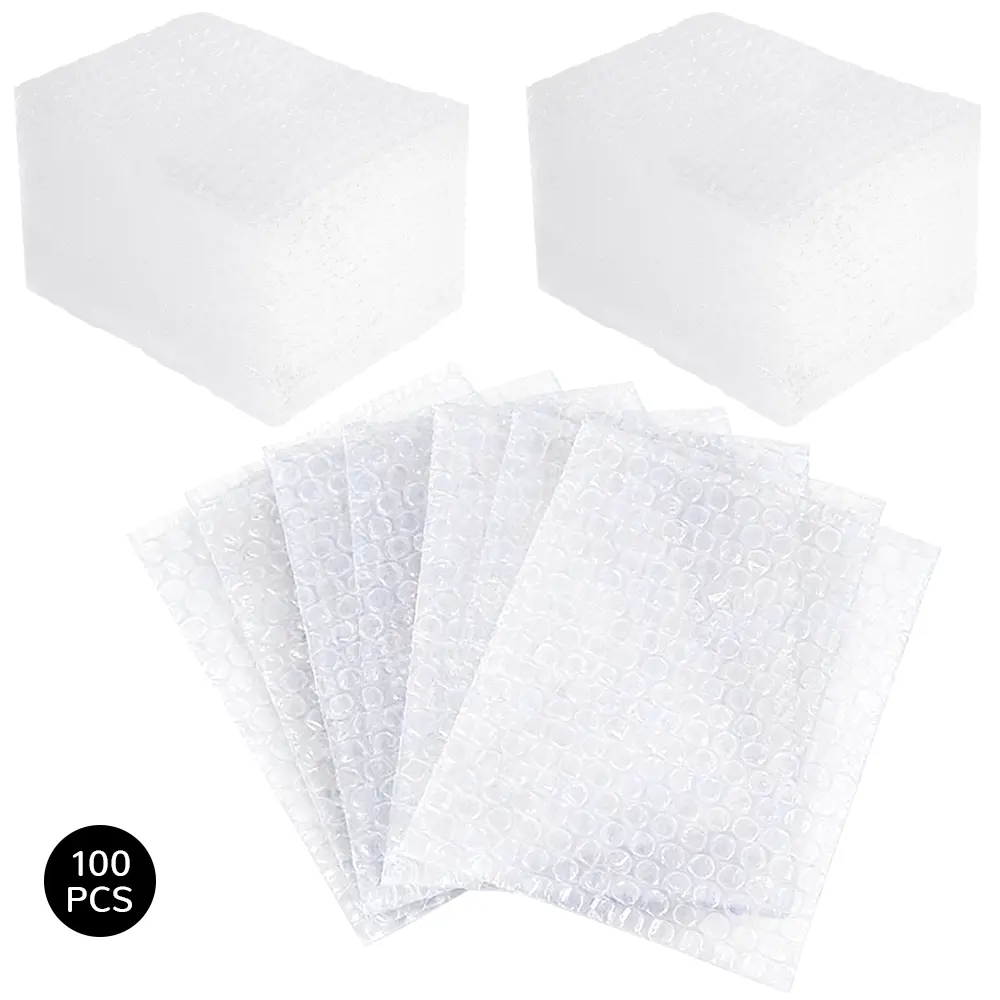 100 Pcs 6”x8” Self-Seal Double-Wall Premium Bubble Out Bags, Lightweight Peel & Seal Shipping Bags with Double Protection for Fragile Fashion/Clothes/Face Covering Mask Accessories (Moving, Shipping)