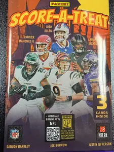 Panini Score-A-Treat Pack 2023 Donruss Value Pack with 3 Cards Inside Featuring Josh Allen Patrick Mahomes II & Saquon Barkley